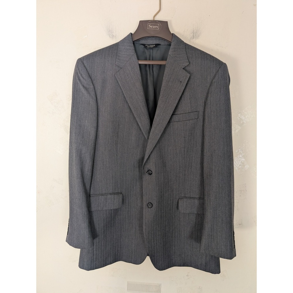 Jos. A. Bank Signature Collection Grey Herringbone 100% Wool Blazer 42L